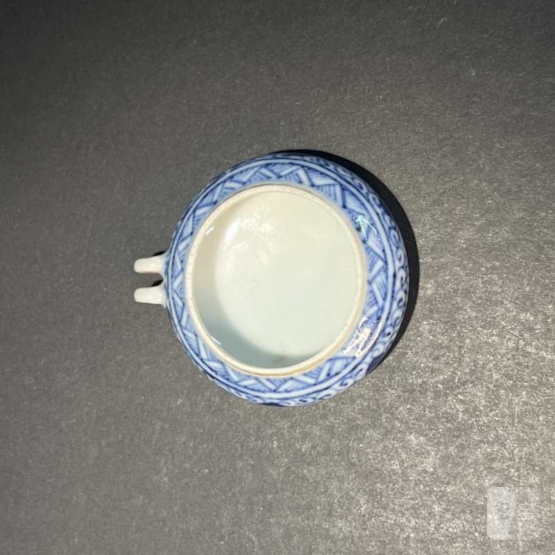 清 青花菊花纹鸟食罐 - 图5